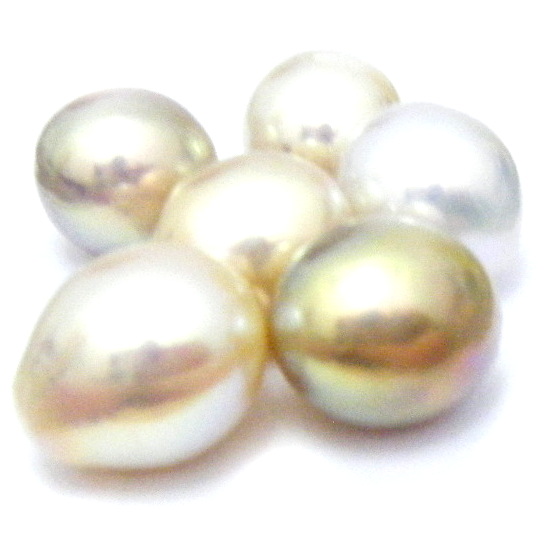 Natural Colours 11-12mm Drop Pearls